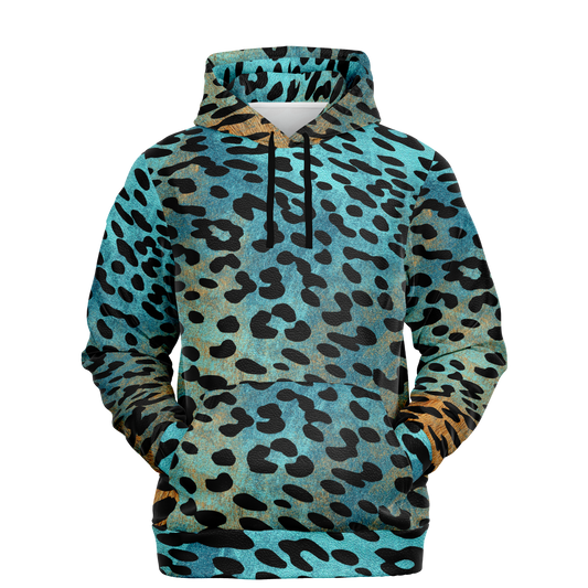 Leopard Hoodie | Blue and Orange Safari Pattern