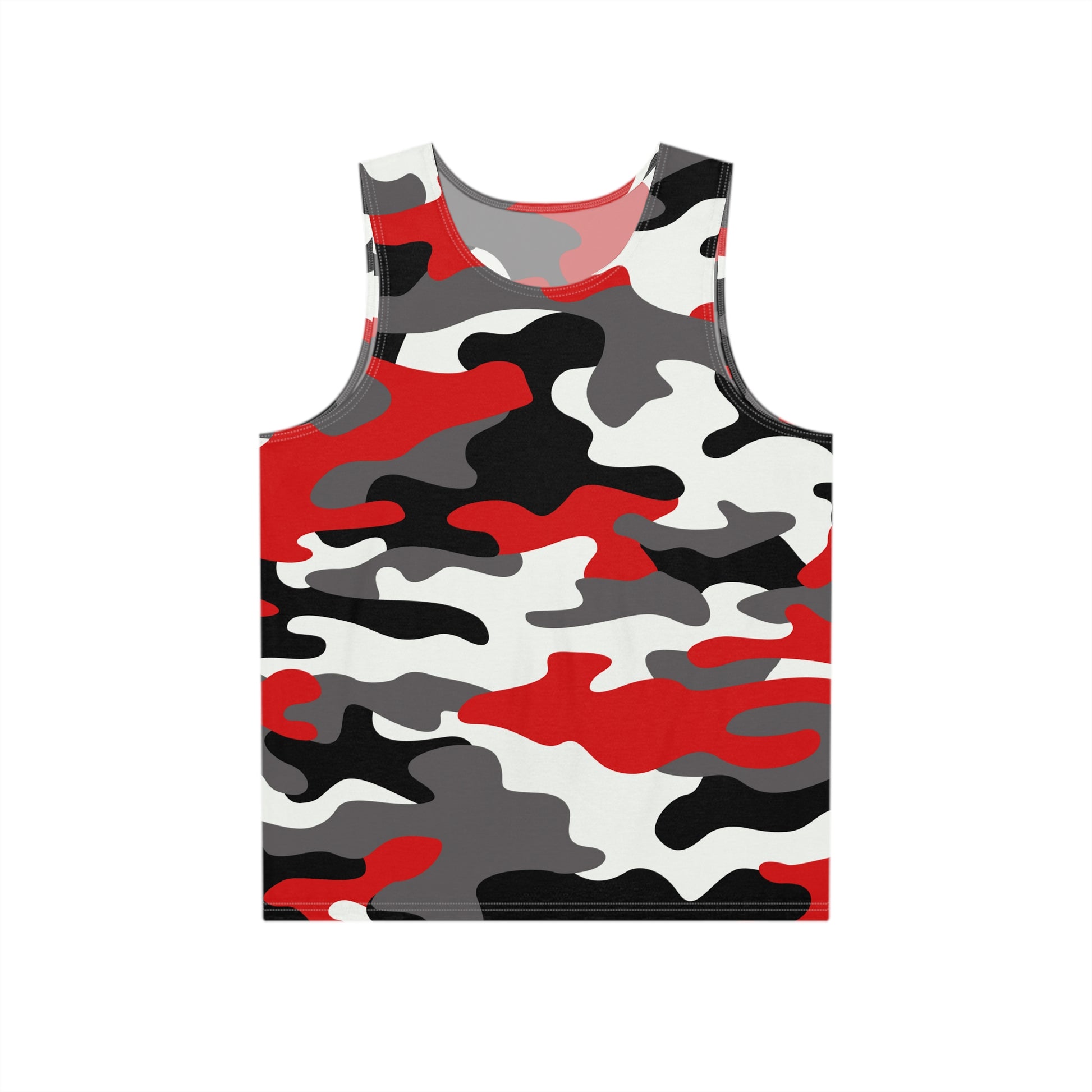 Men's Camo Tank Top | Red, Black & White | Loose Fit