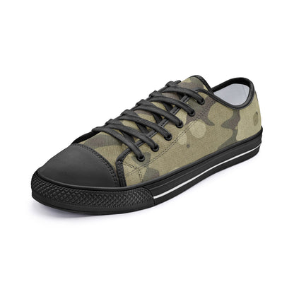 Camo Shoes | Low Top Canvas | Green Fabric Camouflage