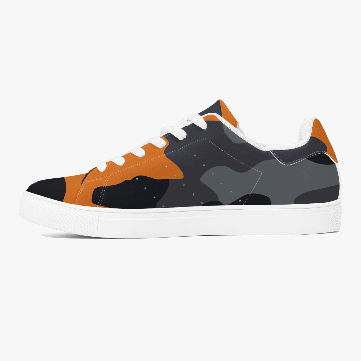 Camo Sneakers | Classic Low-Top | Orange, Black, & Gray