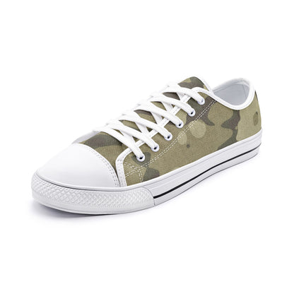 Camo Shoes | Low Top Canvas | Green Fabric Camouflage