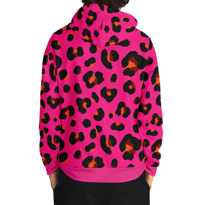 Leopard Hoodie | Cerise Pink, Orange and Black