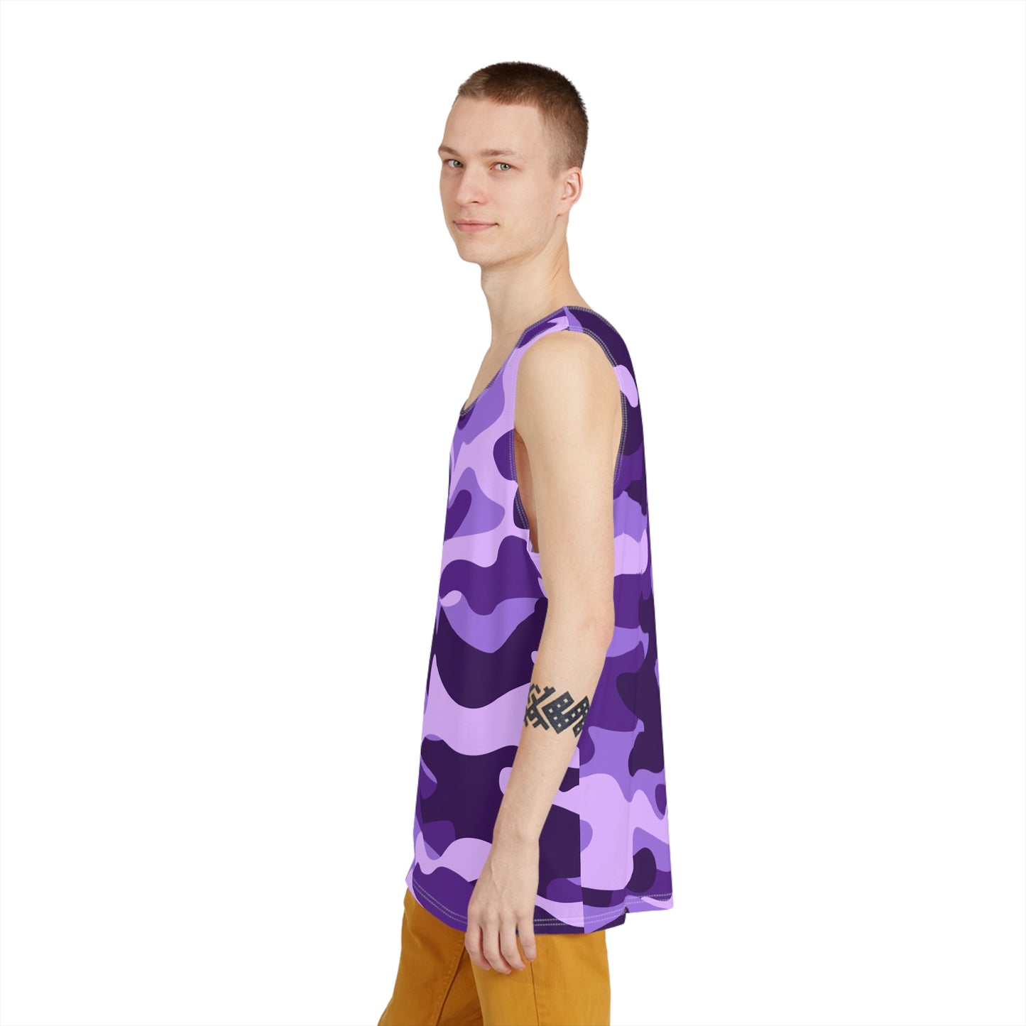 Men's Camo Tank Top | Purple, Blue, and Mauve | Loose Fit