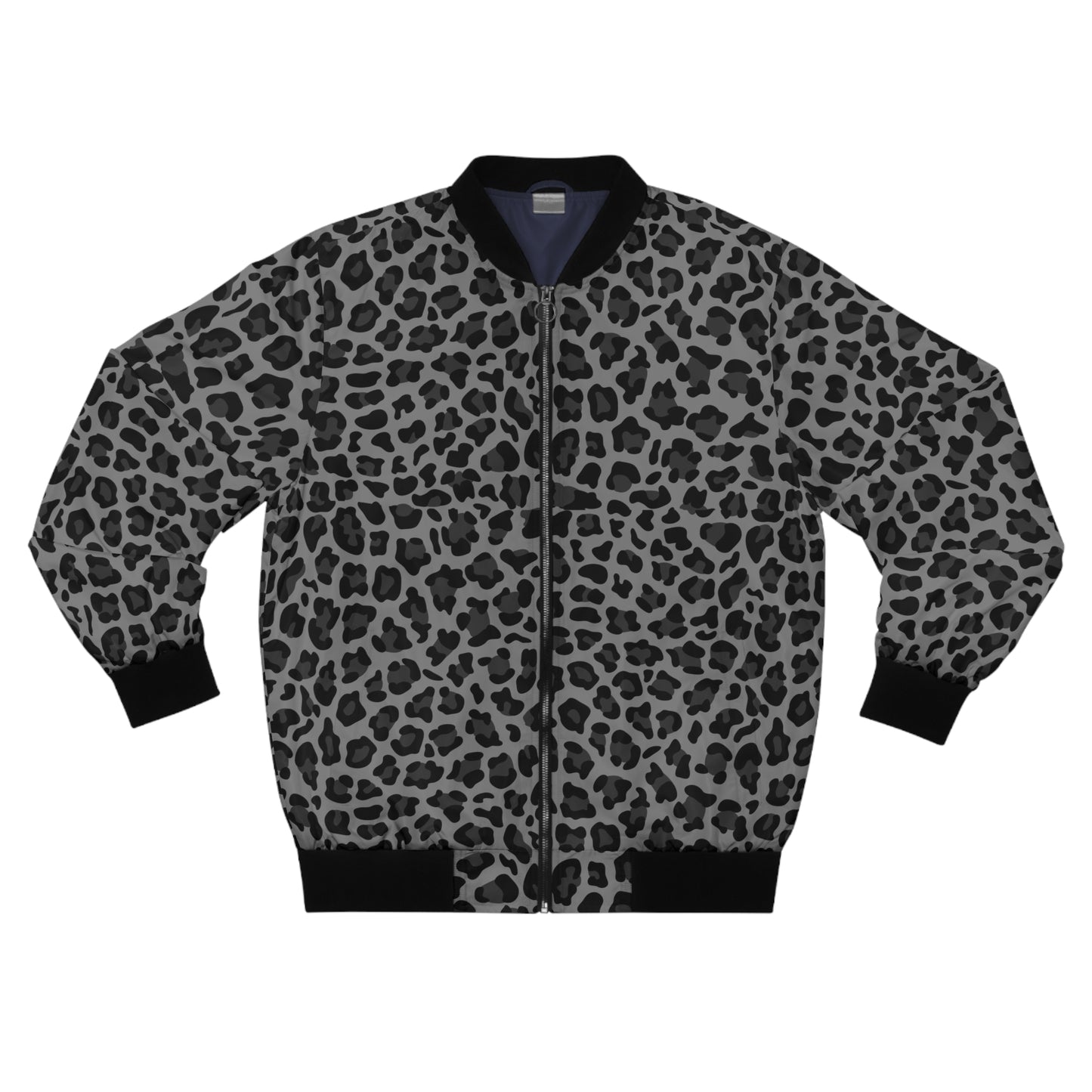 Leopard Jacket | Men's Classic Bomber | Gray & Black