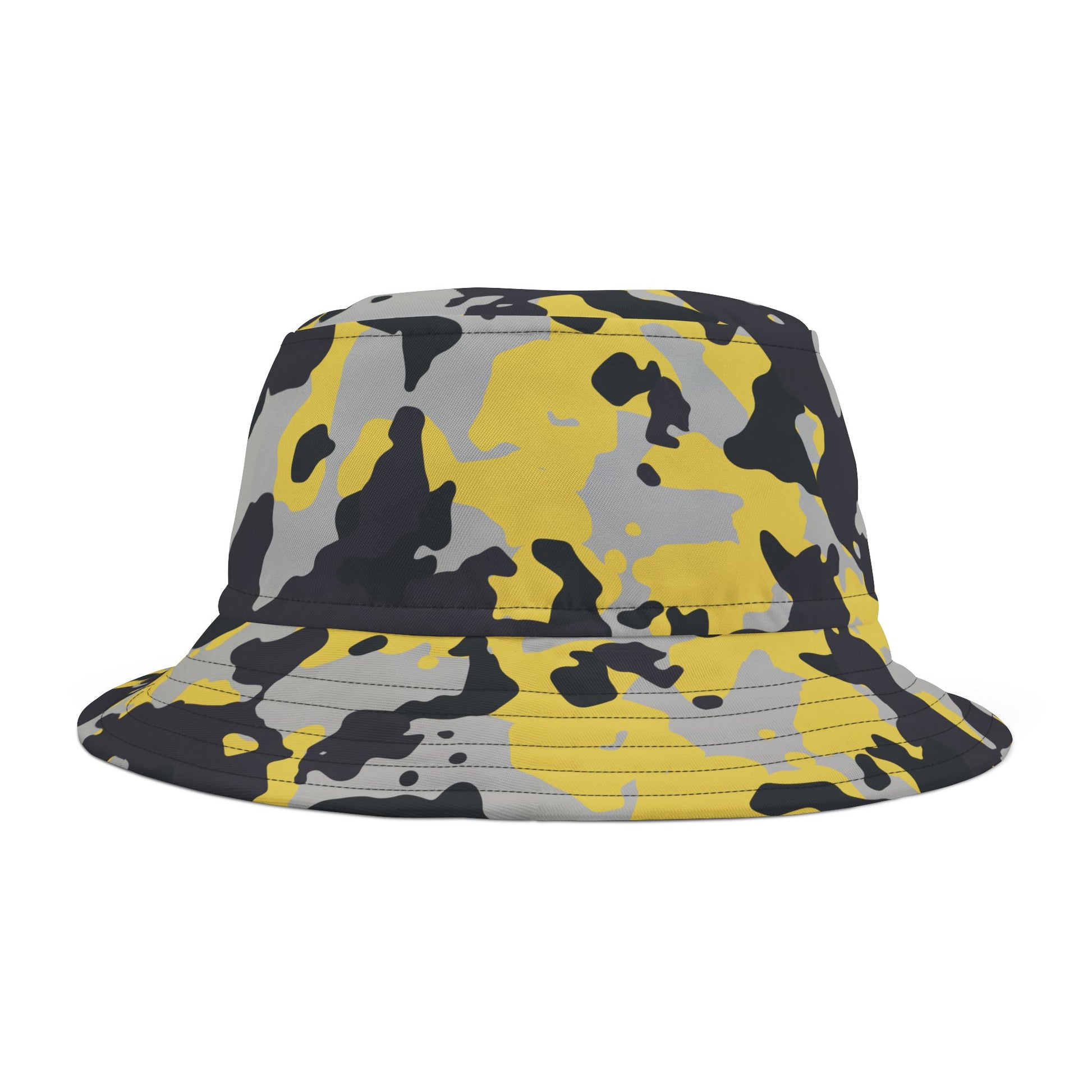 Camo Bucket Hat | Yellow, Black, and Silver Camouflage