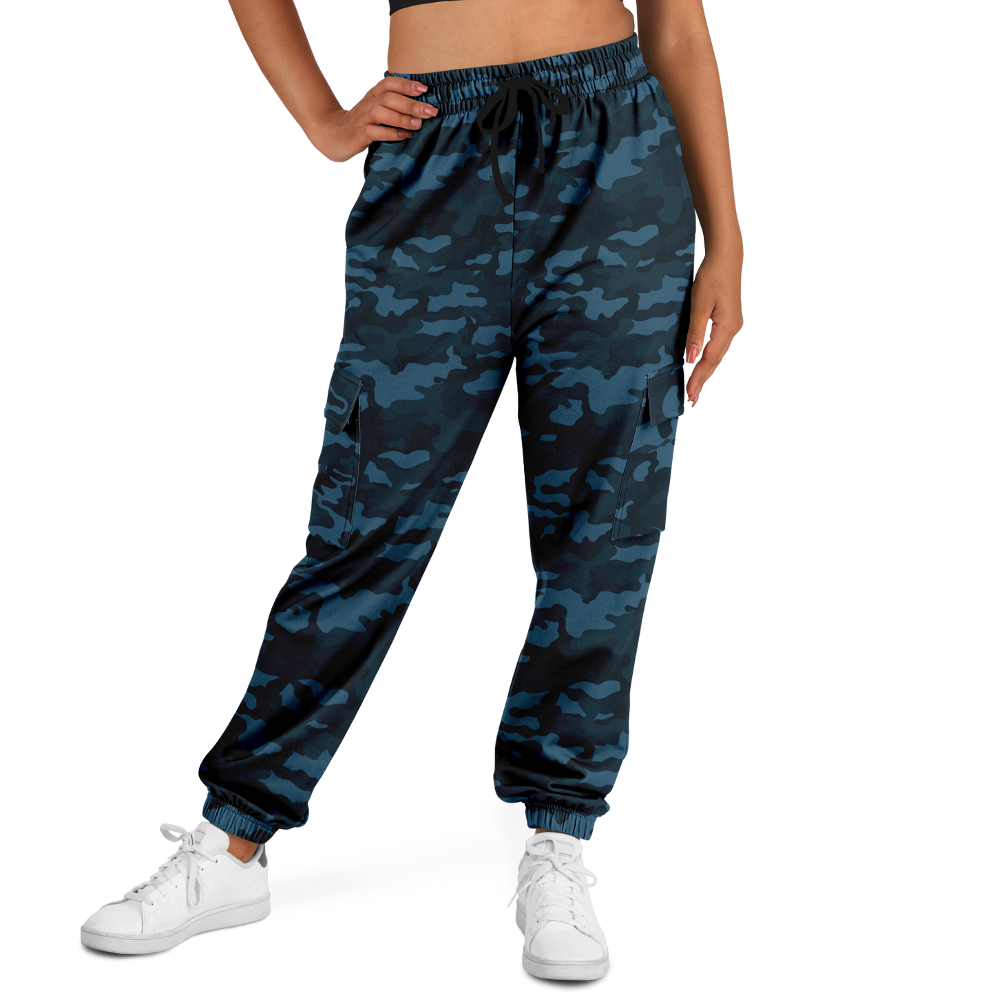 Dark Blue Camo Cargo Pants | Unisex