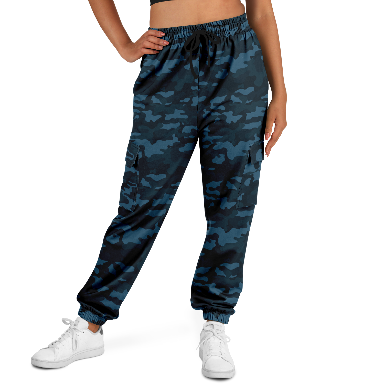 Dark Blue Camo Cargo Pants | Unisex