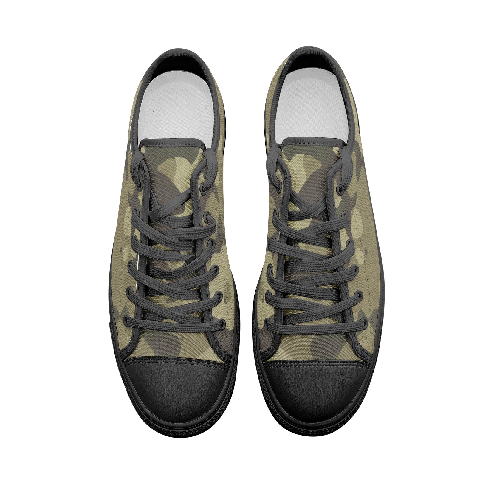 Camo Shoes | Low Top Canvas | Green Fabric Camouflage