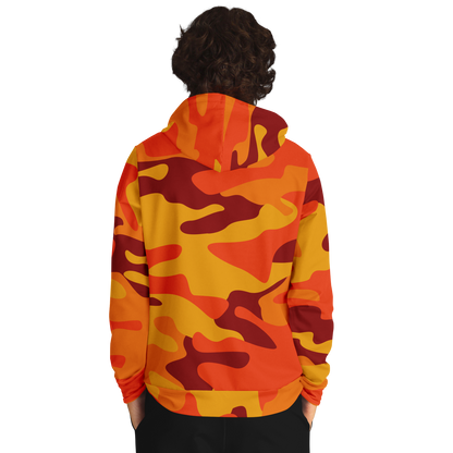 Camo Hoodie | Orange & Red Camouflage Pullover