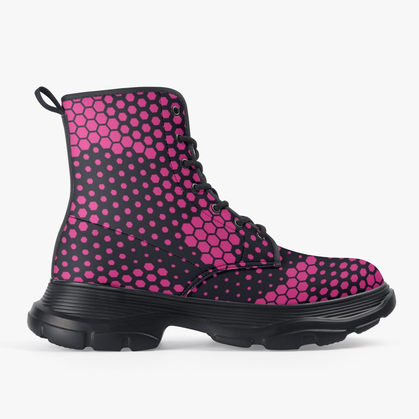 Chunky Boots | Leather in Digital Pink Camouflage