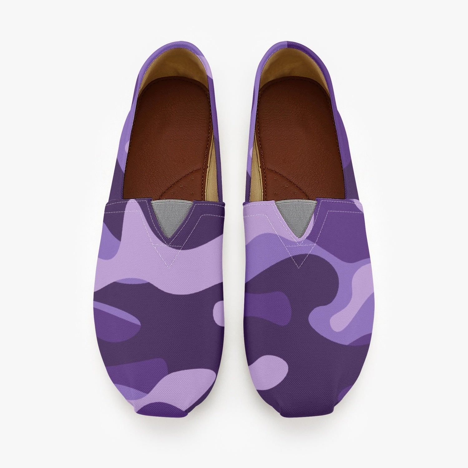 Camo Toms | Purple, Blue, and Mauve Camouflage Canvas Shoes