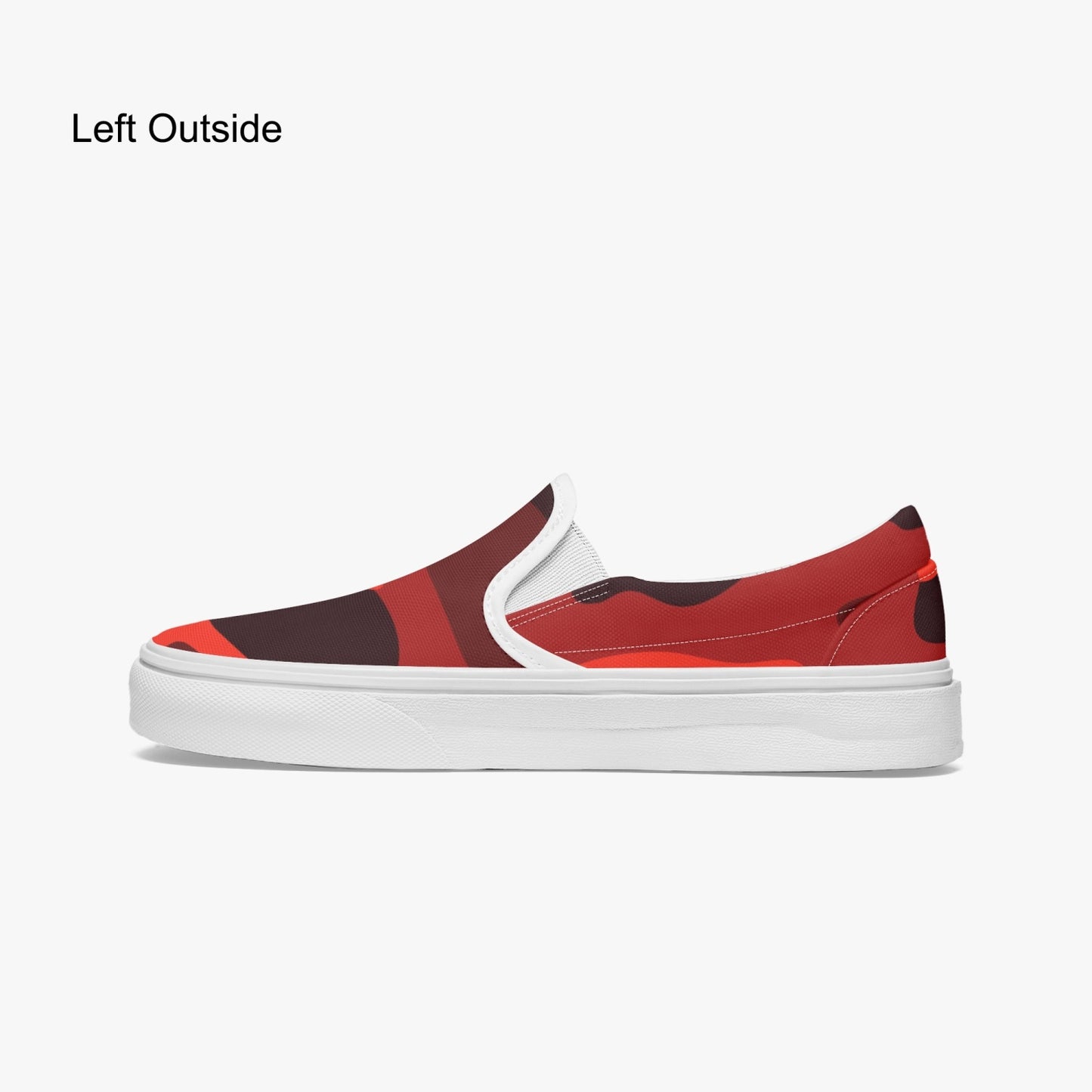 Camo Slip-On Shoes | Scarlet Red and Black Camouflage