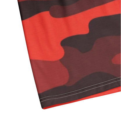 Camo Golf Shirt | Scarlet Red & Black Camouflage