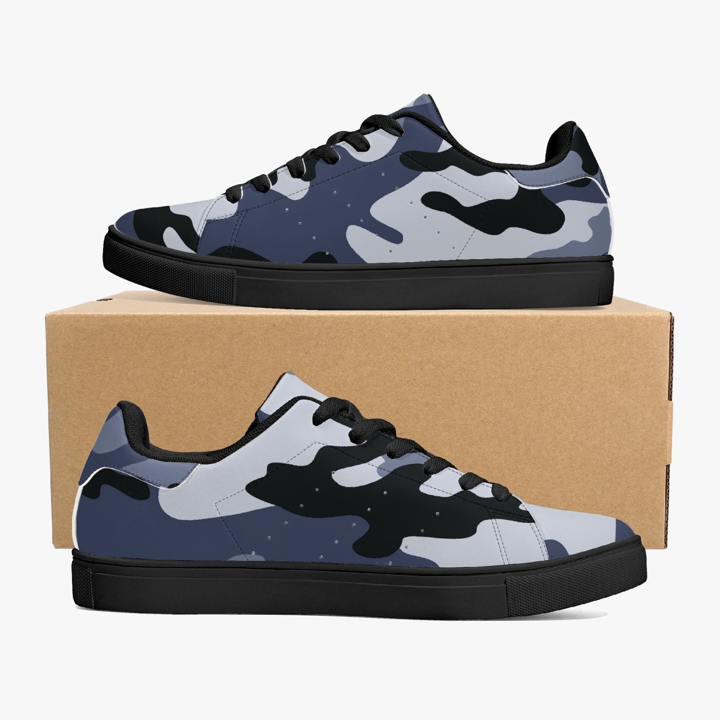 Camo Sneakers | Classic Low-Top Leather | Light Blue