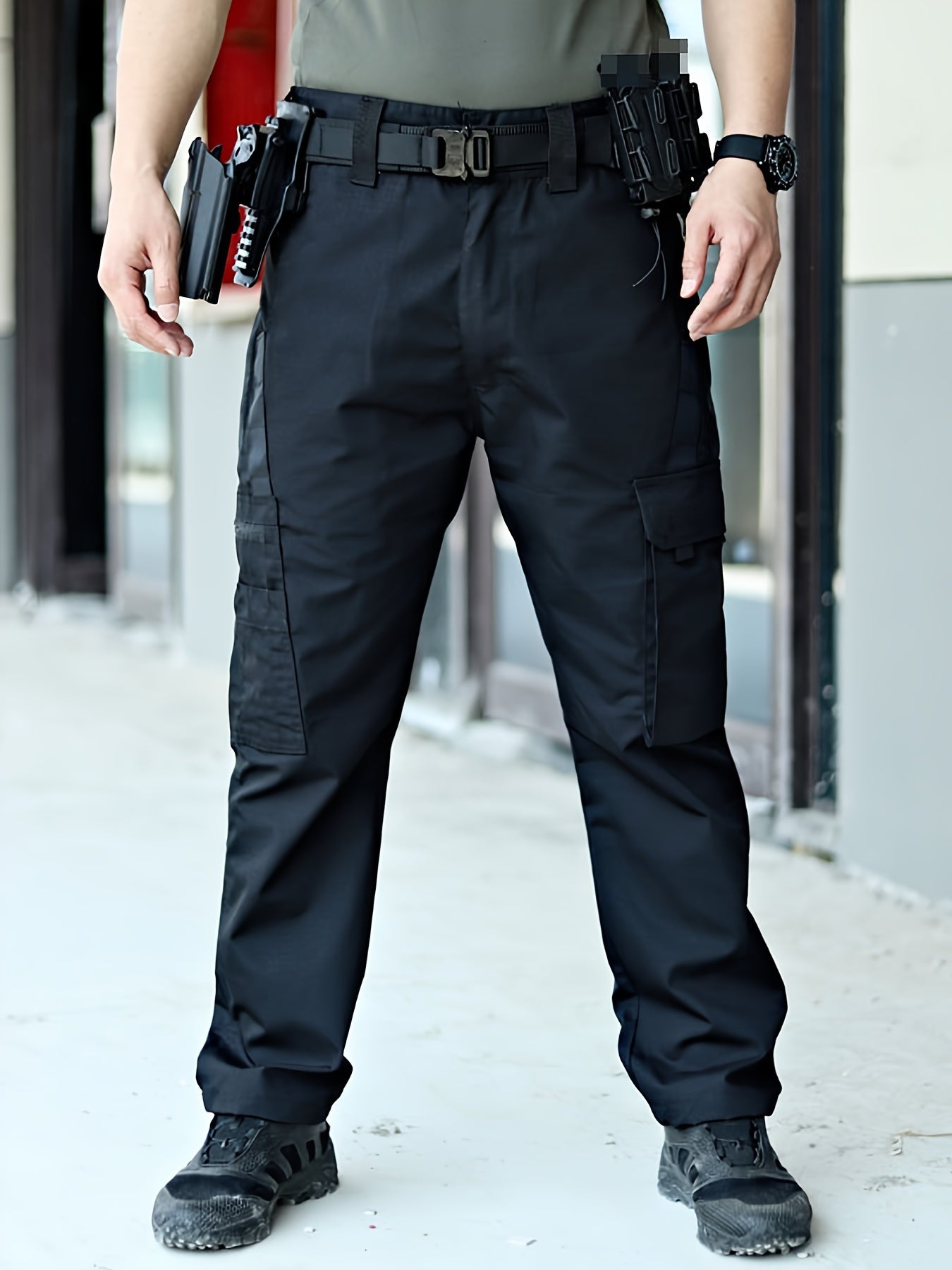 Men's Black Camo Cargo Pants | Cotton Blend