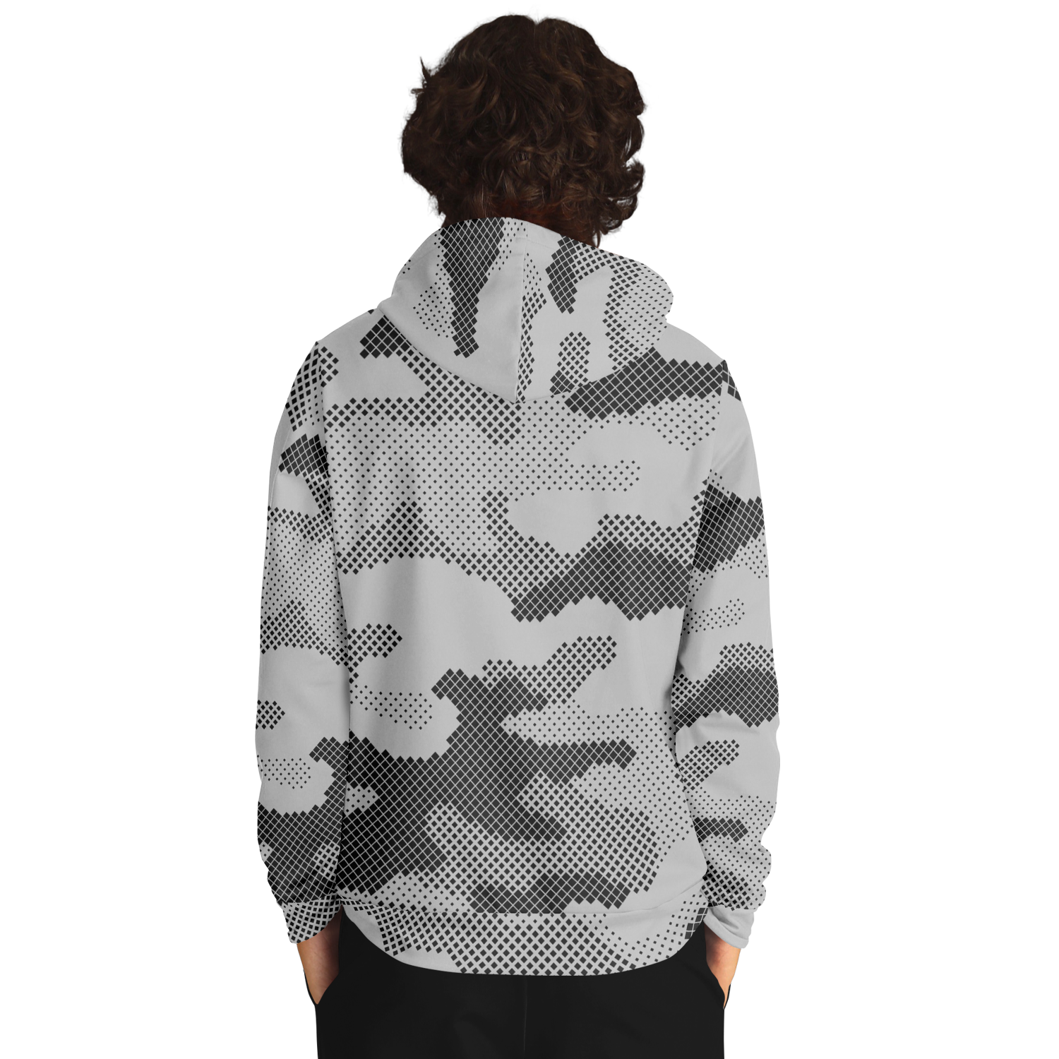 Camo Hoodie | Black & White Digital Dotted