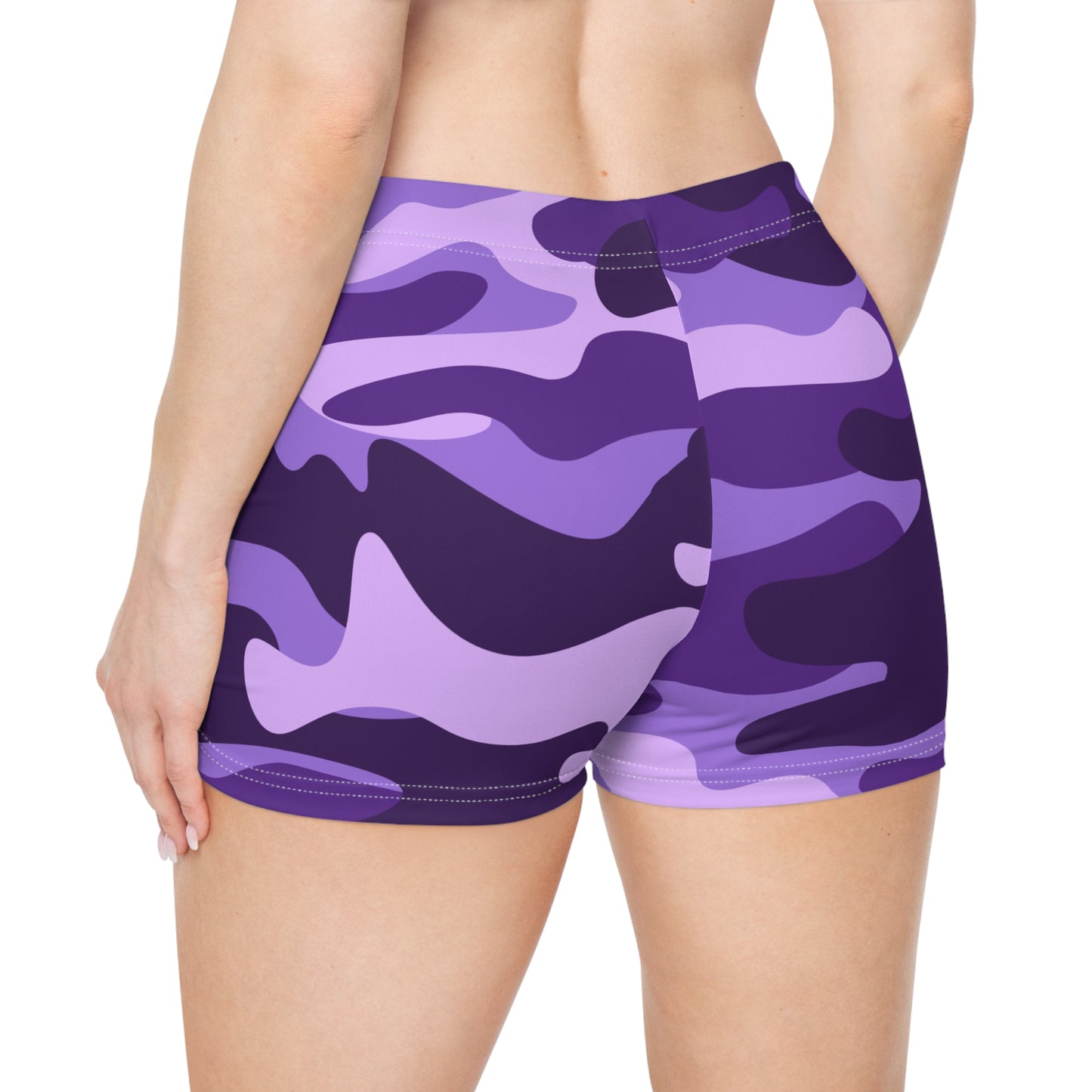 Women's Camo Shorts | Tight Fit | Purple, Blue and Mauve