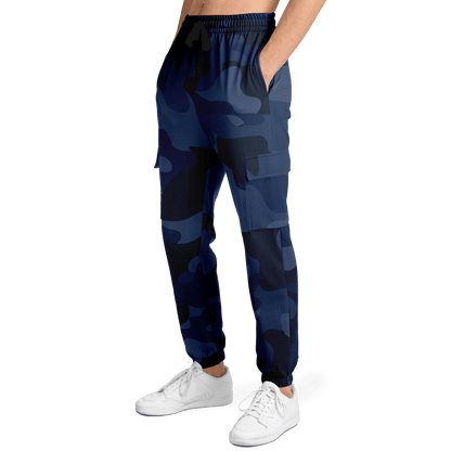 Camo Cargo Pants | Unisex | Deep Blue Camouflage