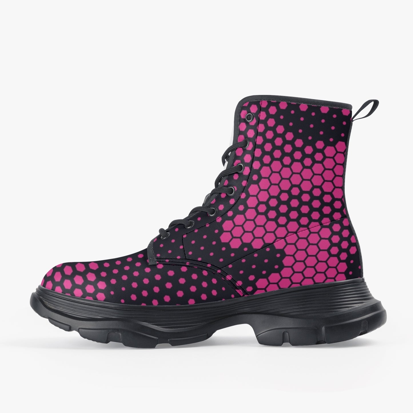 Chunky Boots | Leather in Digital Pink Camouflage