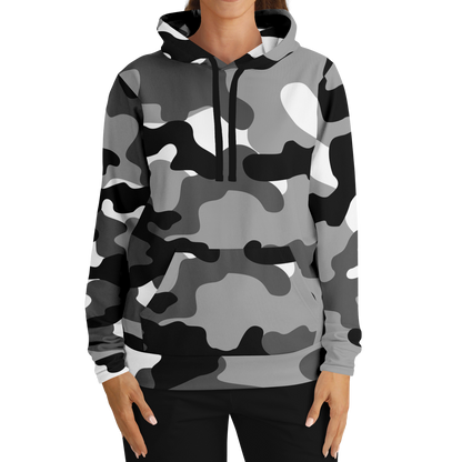 Camo Hoodie | Black, White & Gray Camouflage Pullover