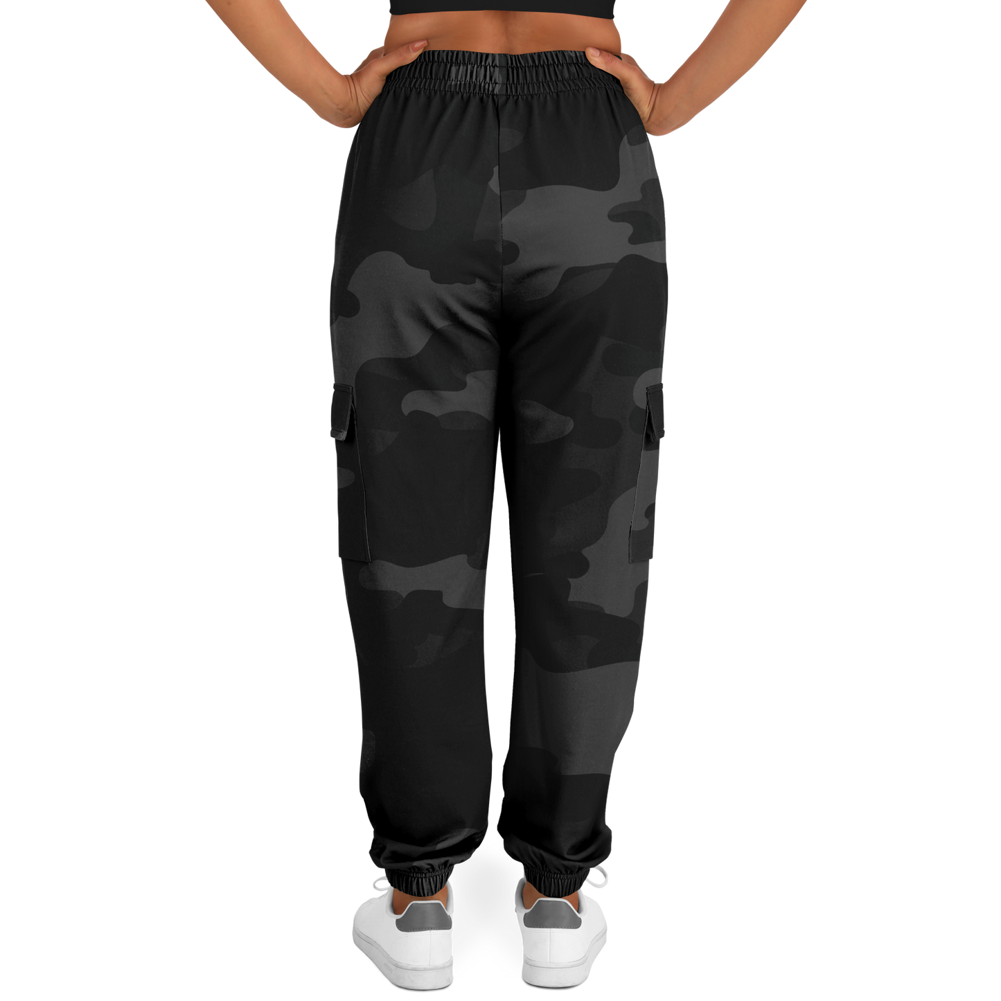 Camo Cargo Pants | Unisex | Black Camouflage