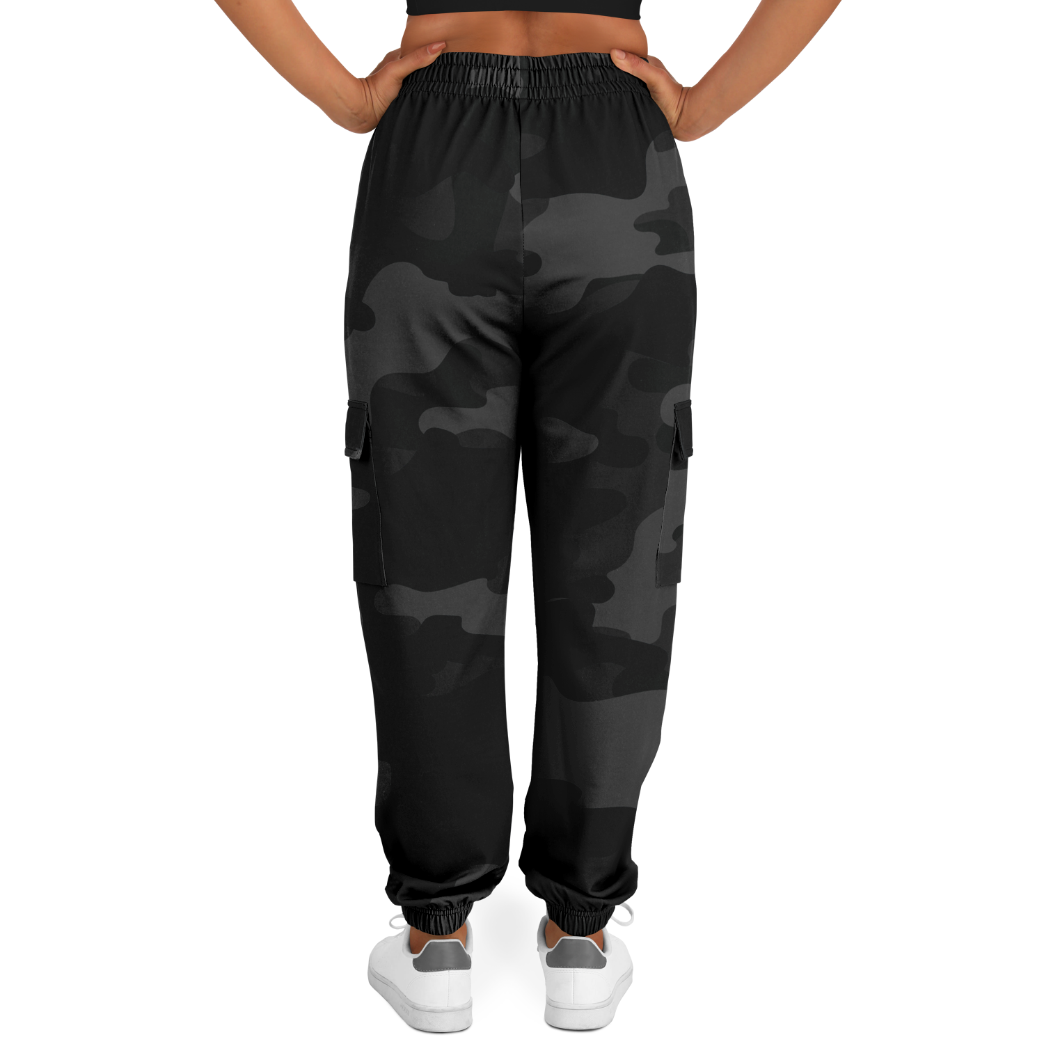 Camo Cargo Pants | Unisex | Black Camouflage