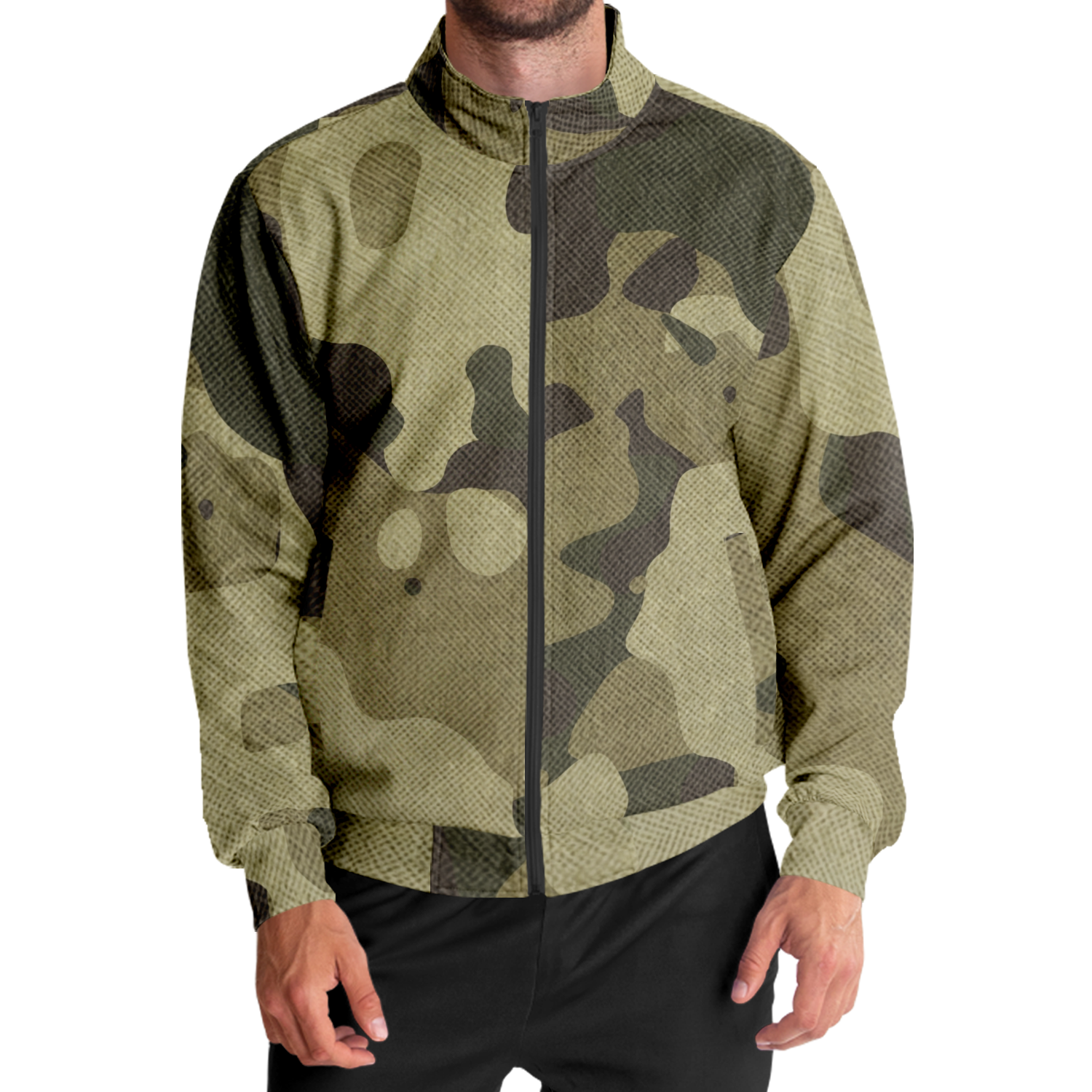 Camo Track Jacket | Green Fabric Camouflage