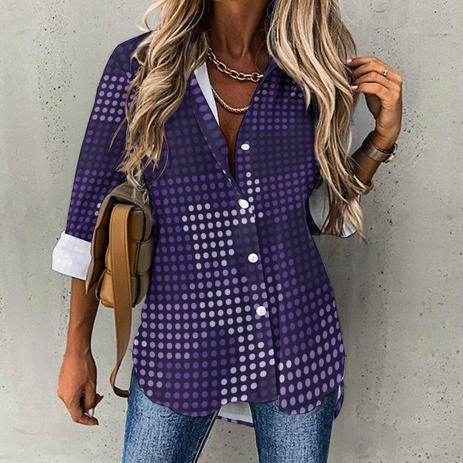 Women's Button-Up Camo Shirt | Blue LED