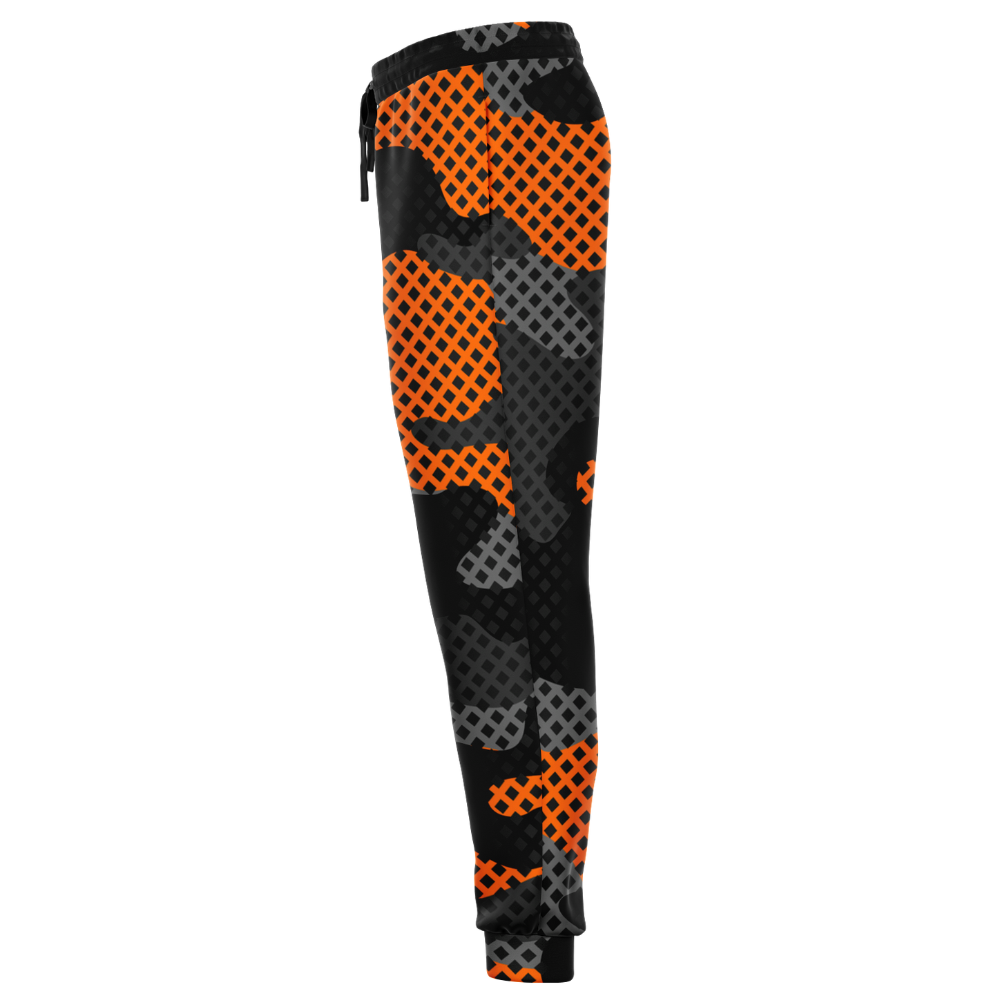 Camo Sweatpants | Unisex | Black & Orange Pixel Pattern