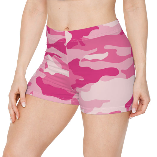 Women's Camo Shorts | Tight Fit | Lavender Pink Camouflage