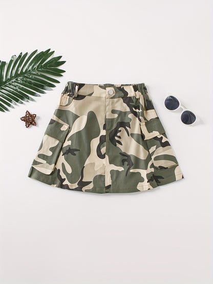 Women's Camo Denim Skirt with Cargo Pockets | Camouflage Jeans