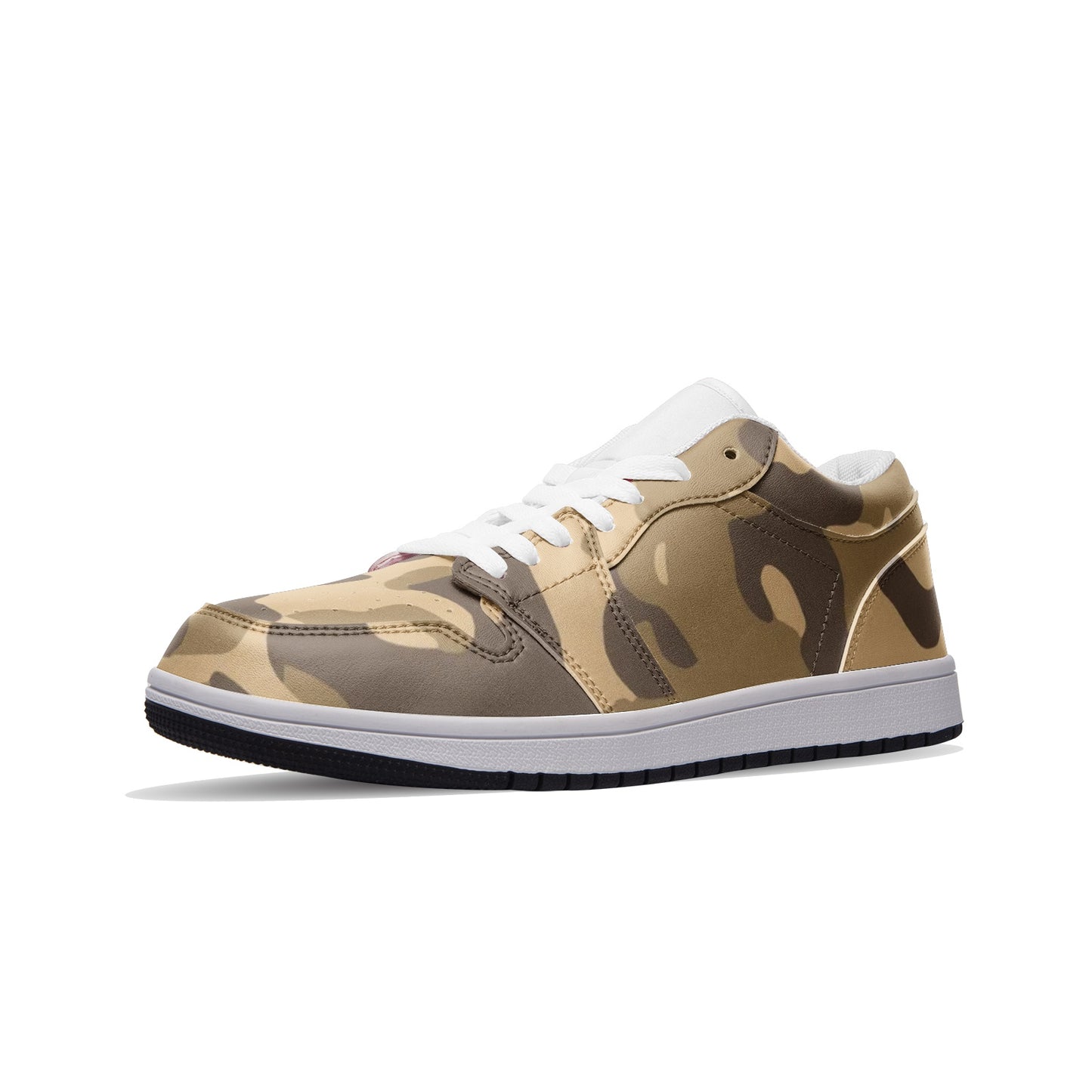 Camo Shoes | Khaki Low Top Leather Sneakers