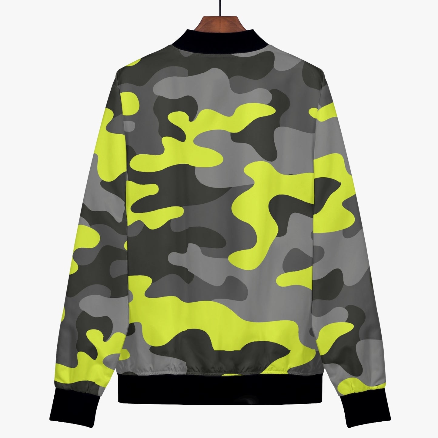 Women's Camo Bomber Jacket | Yellow, Black and Gray