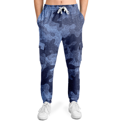 Camo Cargo Pants | Unisex | Blue Denim Camouflage