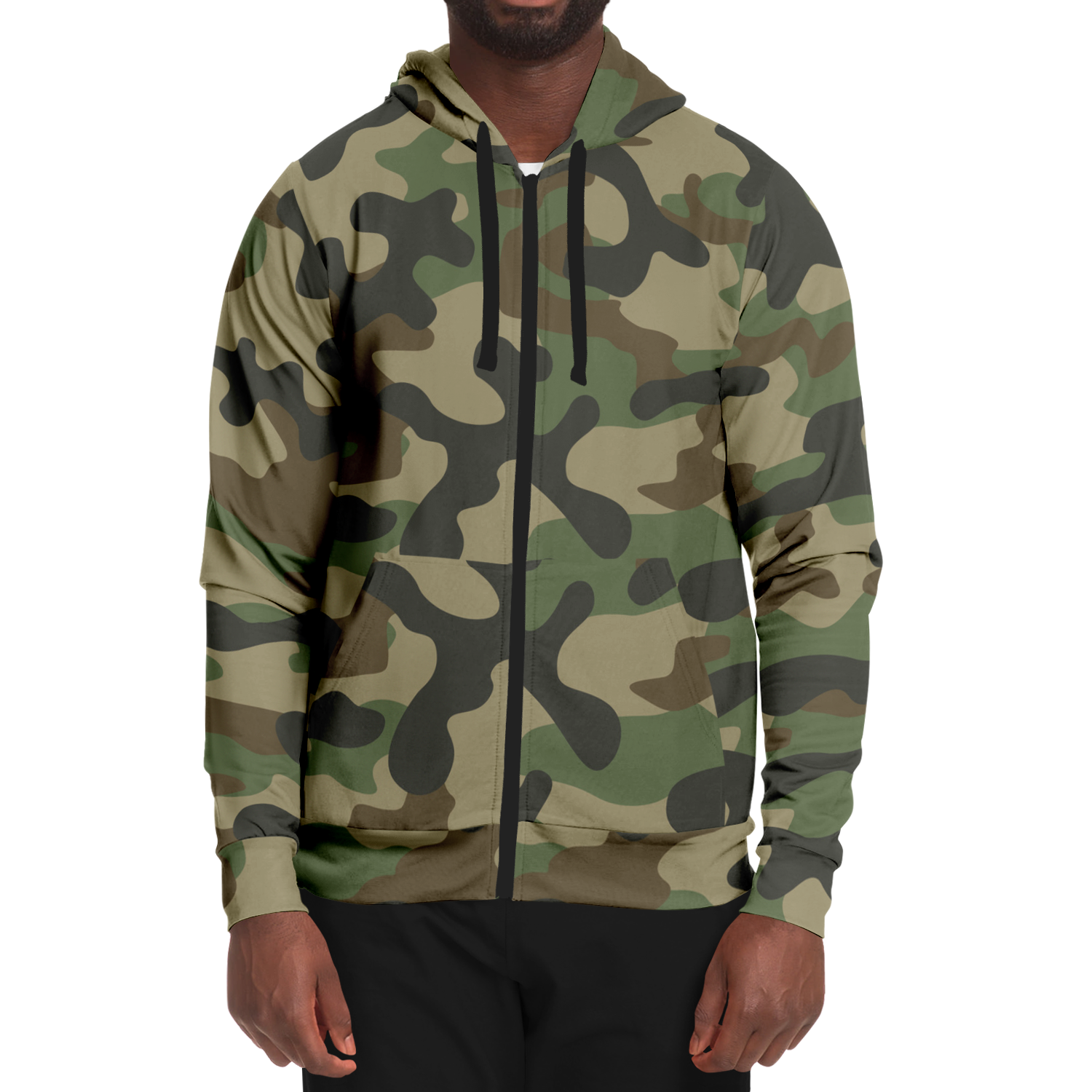 Zip-Up Hoodie | Military Brown Camouflage