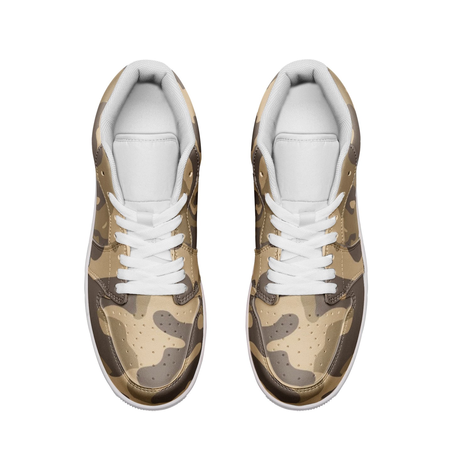 Camo Shoes | Khaki Low Top Leather Sneakers