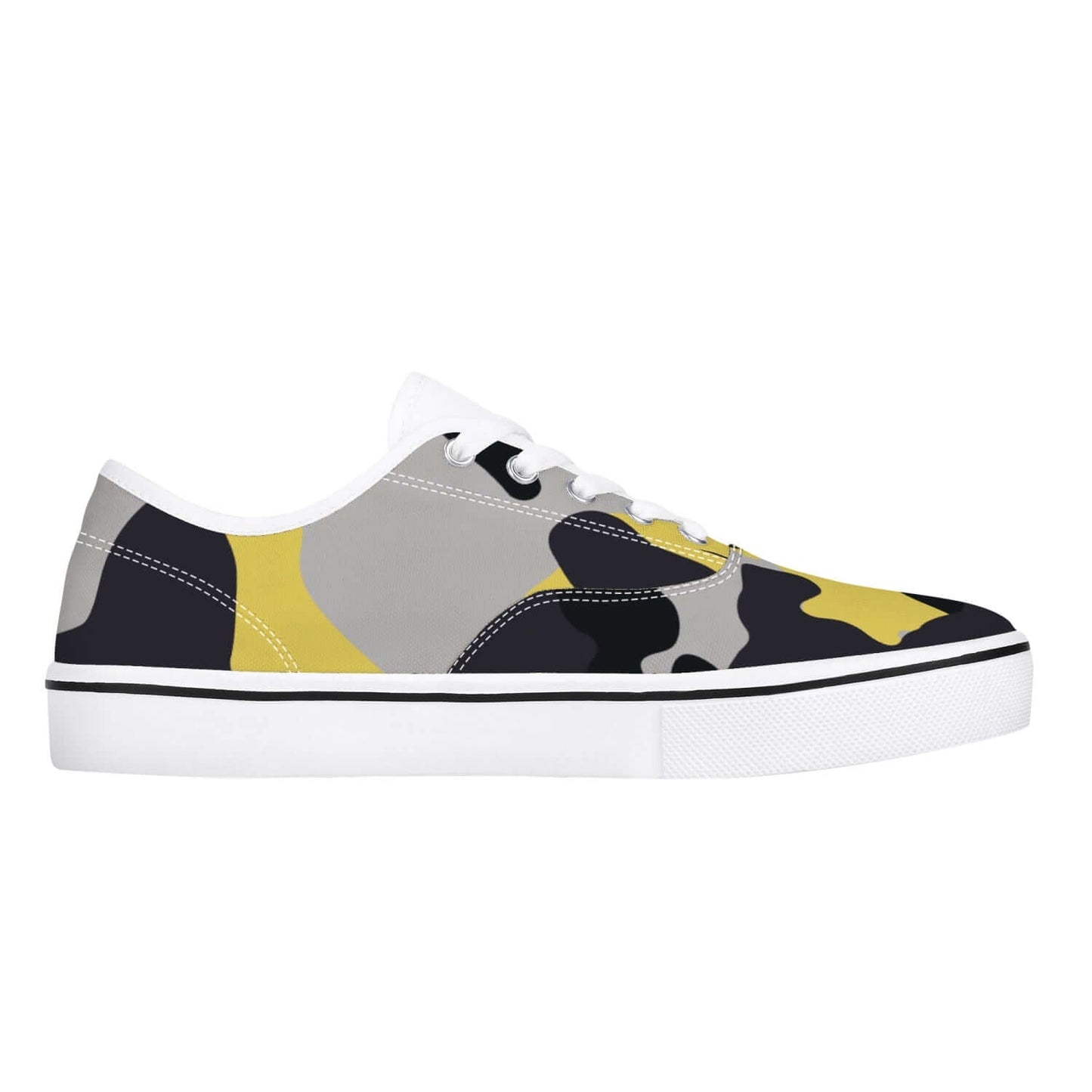 Camo Skate Shoes | Yellow, Black, and Silver Camouflage