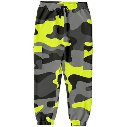 Camo Cargo Pants | Unisex | Black, Gray & Yellow Camouflage