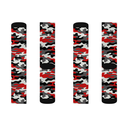 Camo Socks | Red, Black, and White Camouflage