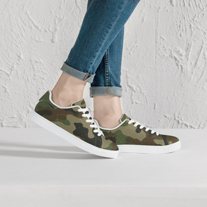 Camo Sneakers | Classic Low-Top Leather | Military Brown