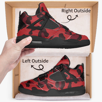 Leopard Jordans AJ4 | Red and Black Pattern