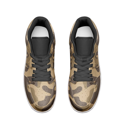 Camo Shoes | Khaki Low Top Leather Sneakers