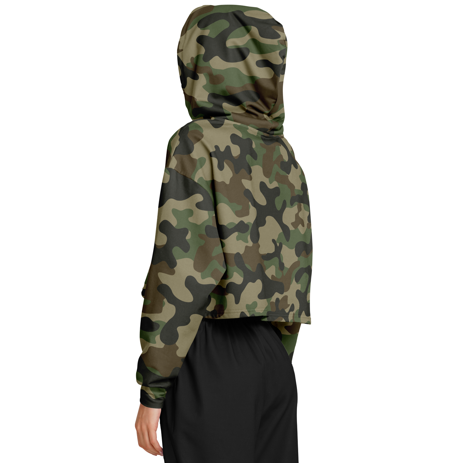 Cropped Hoodie For Women | Military Brown Camouflage