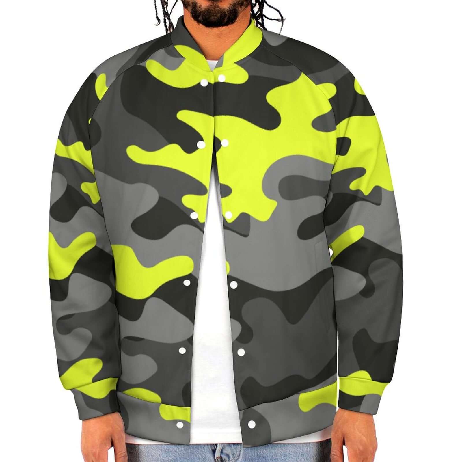 Men's Camo Jacket | Black, Gray & Yellow Camouflage