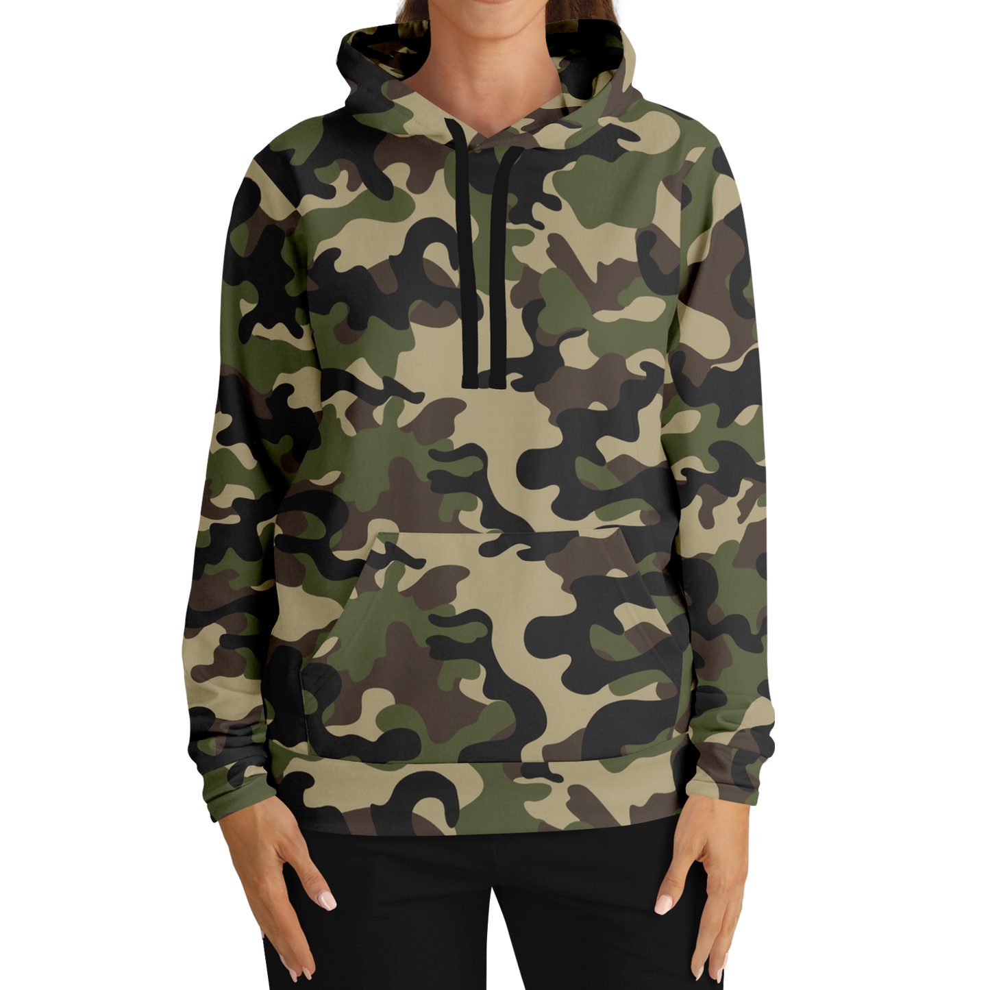 Army Brown Hoodie | Mixed Khaki and Jungle Green Camo