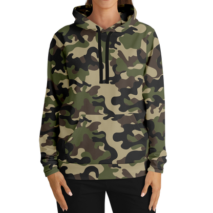 Army Brown Hoodie | Mixed Khaki and Jungle Green Camo