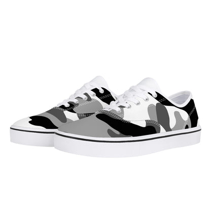 Camo Skate Shoes | Gray, Black, and White Camouflage