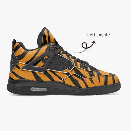 Tiger Jordans AJ4 | Orange and Black High-top Sneakers