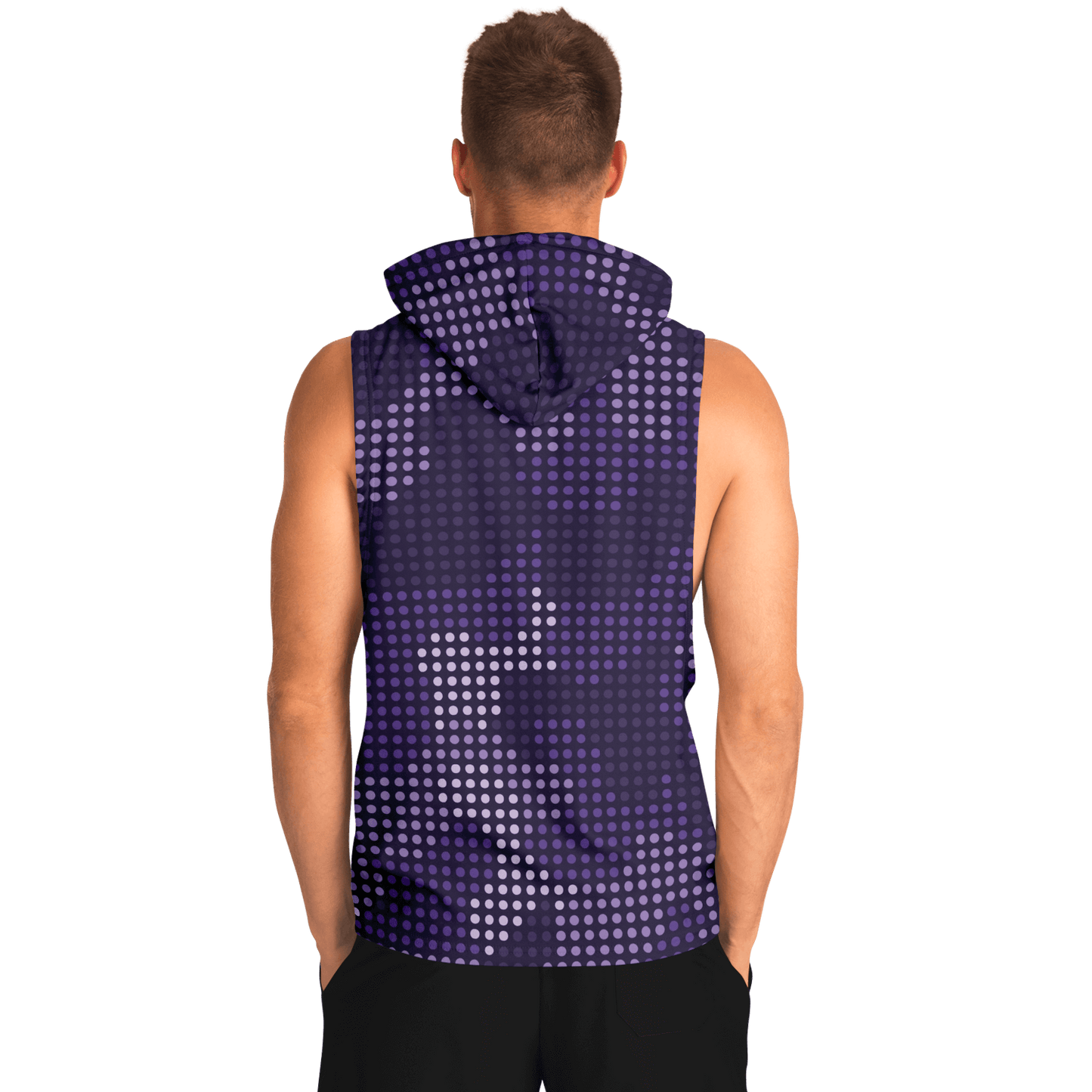 Sleeveless Hoodie | Blue Led Screen Camouflage