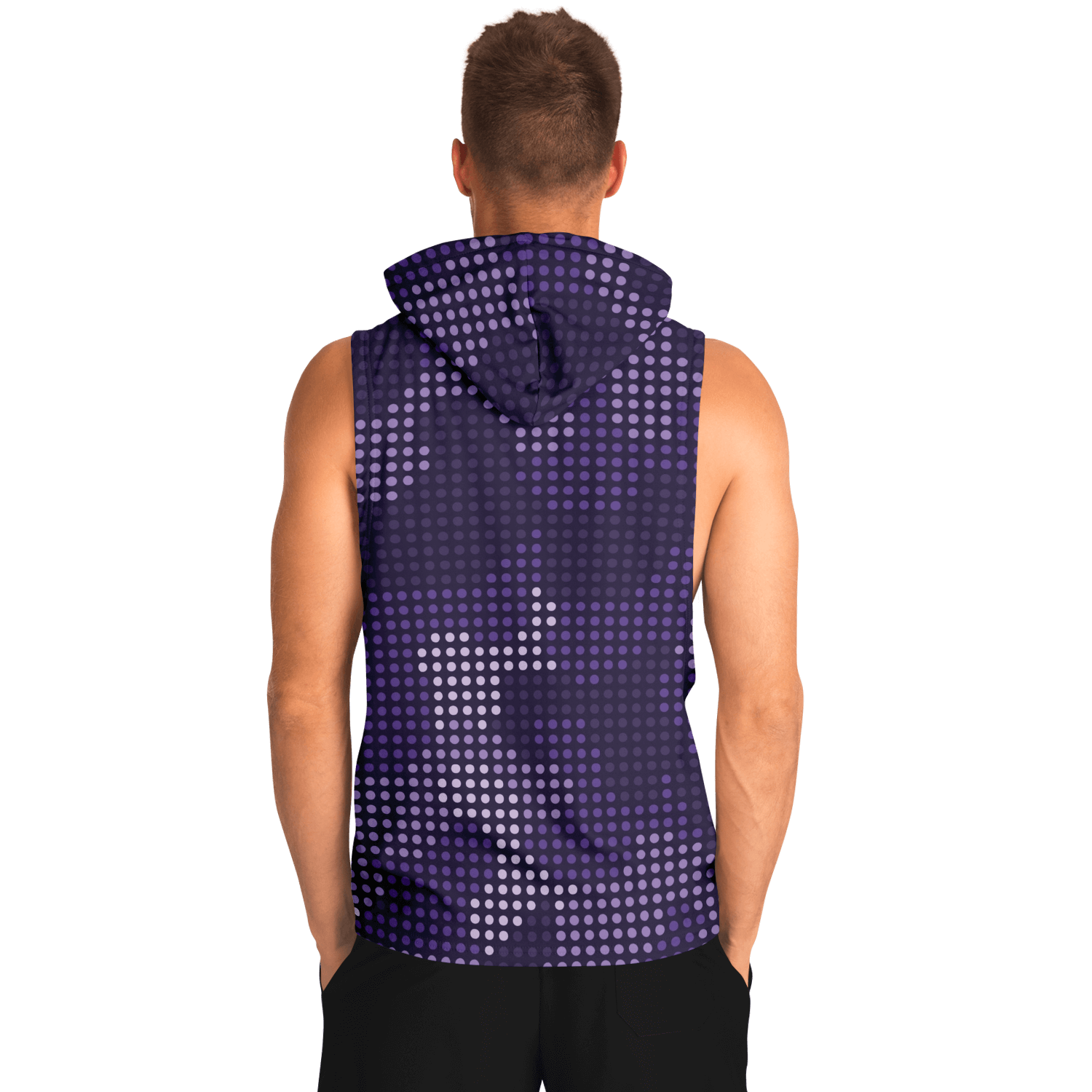 Sleeveless Hoodie | Blue Led Screen Camouflage